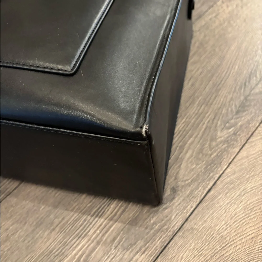 Dagne Dover Black Leather Tote